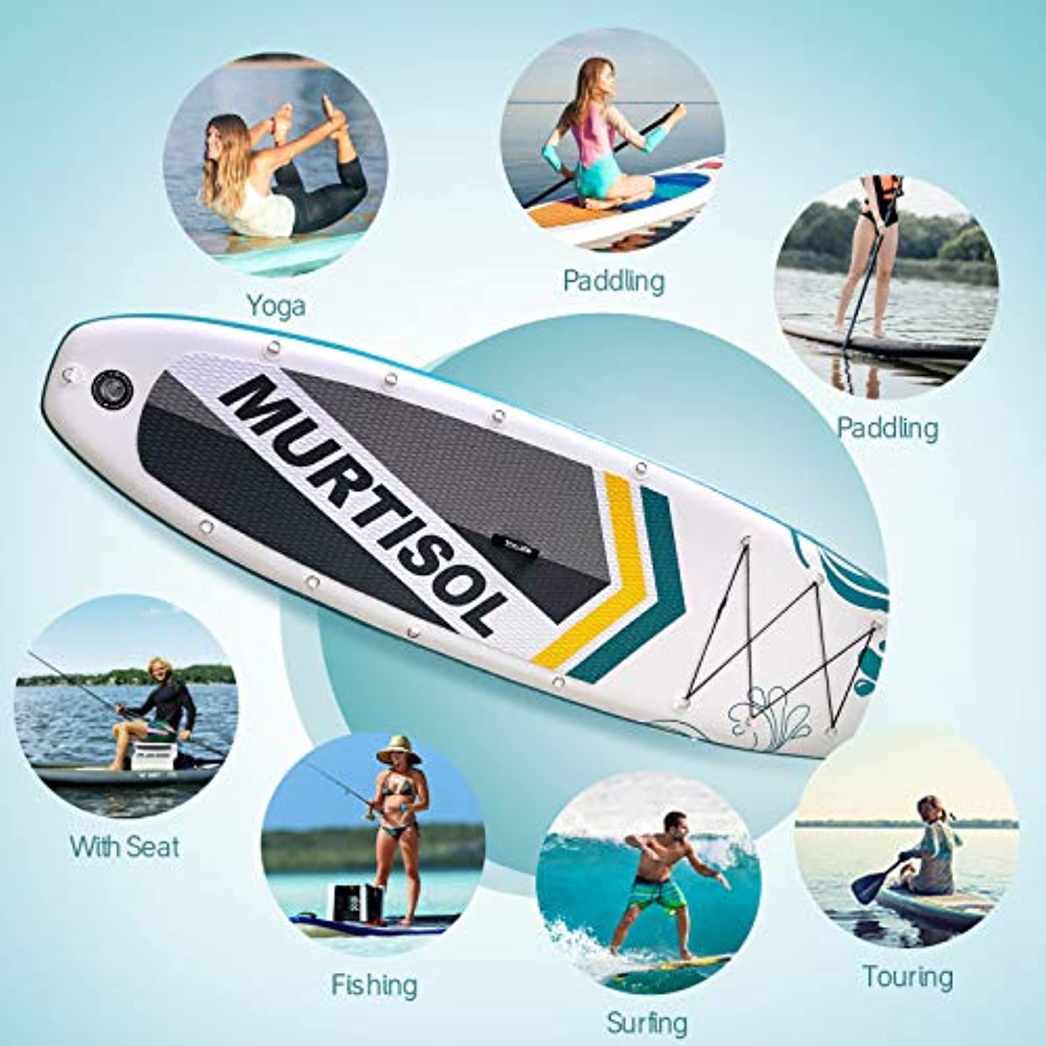  DAMA Premium Yoga&Pets Inflatable Stand Up Paddle Board, 33”  Extra Wide Sup Board for Adult on Water, 330lbs Yoga Boardd with Durable SUP  Accessories & Carry Bag : Sports & Outdoors